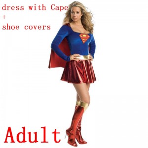 Superwoman Cosplay Costume - Perfect for Adults and Kids, Complete with Dress